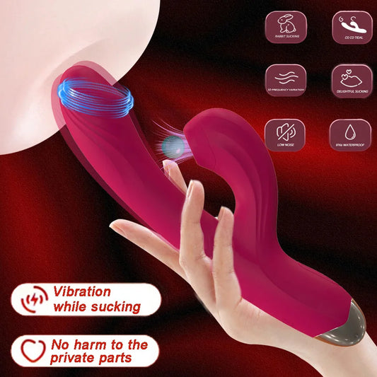 Rabbit Sucker G Spot Vibrator for Women 10 Powerful Modes Clit Vagina Stimulator Anal Plug Dildo Sex Toy Female Goods for Adults