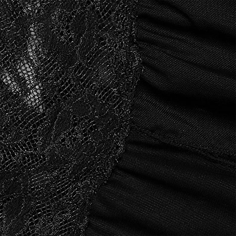Crotchless Underwear Women Lace Mesh Transparent Bra Set Erotic Costumes Sexy Deep V Halter Neck Baby Doll Dress Lingerie Sets