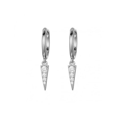 925 Silver Needle Rivet Micropaved Zircon Pendant Hoop Earrings For Women Punk Vintage Earrings Fashion Party Jewelry Gifts