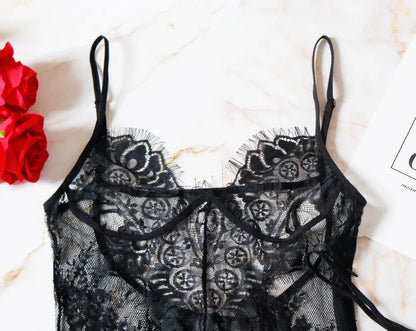 BKLD Sexy Perspective Black Lace Dress Women Summer Clothes Backless Spaghetti Strap Dress Night Club Party Dresses With Thong