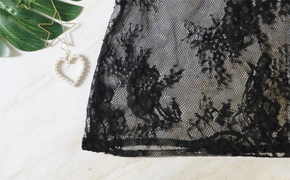 BKLD Sexy Perspective Black Lace Dress Women Summer Clothes Backless Spaghetti Strap Dress Night Club Party Dresses With Thong