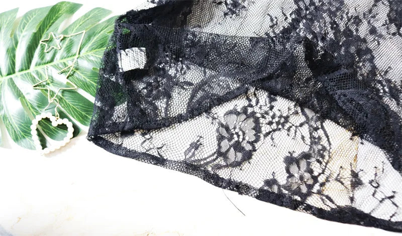 BKLD Sexy Perspective Black Lace Dress Women Summer Clothes Backless Spaghetti Strap Dress Night Club Party Dresses With Thong