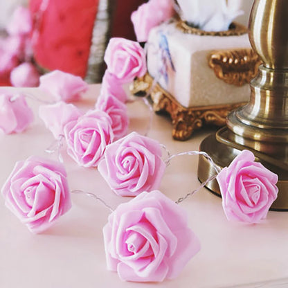 1.5/3M Battery/USB Powered Christmas String Lights Rose Flower String Lights Waterproof Fairy Lights for Valentine Wedding Decor
