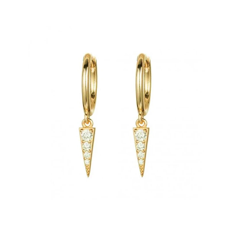 925 Silver Needle Rivet Micropaved Zircon Pendant Hoop Earrings For Women Punk Vintage Earrings Fashion Party Jewelry Gifts