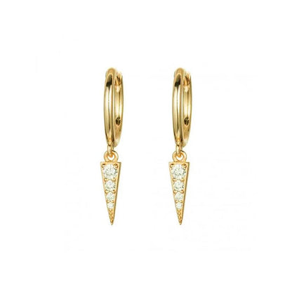 925 Silver Needle Rivet Micropaved Zircon Pendant Hoop Earrings For Women Punk Vintage Earrings Fashion Party Jewelry Gifts