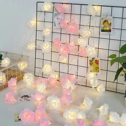 1.5/3M Battery/USB Powered Christmas String Lights Rose Flower String Lights Waterproof Fairy Lights for Valentine Wedding Decor