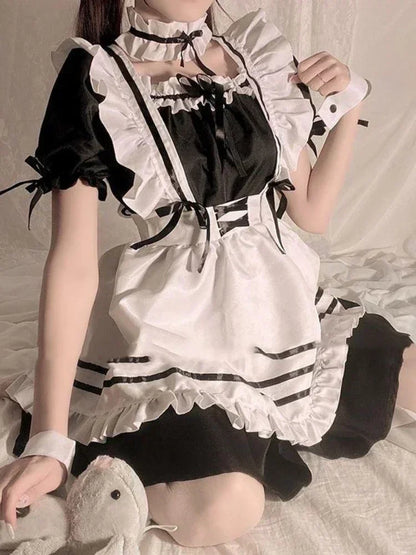 Maid Cosplay Bunny Kimono Lace Rabbit Woman Set Anime Costumes Waitress Uniform Comic Show Apparel Backless Sleepwear Gowns