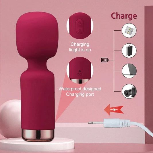 Mini AV Vibrator for Female G Spot Vibration Vagina Anal Clitoris Stimulator Dildo Vibrator Adult Sex Toy for Women Masturbation