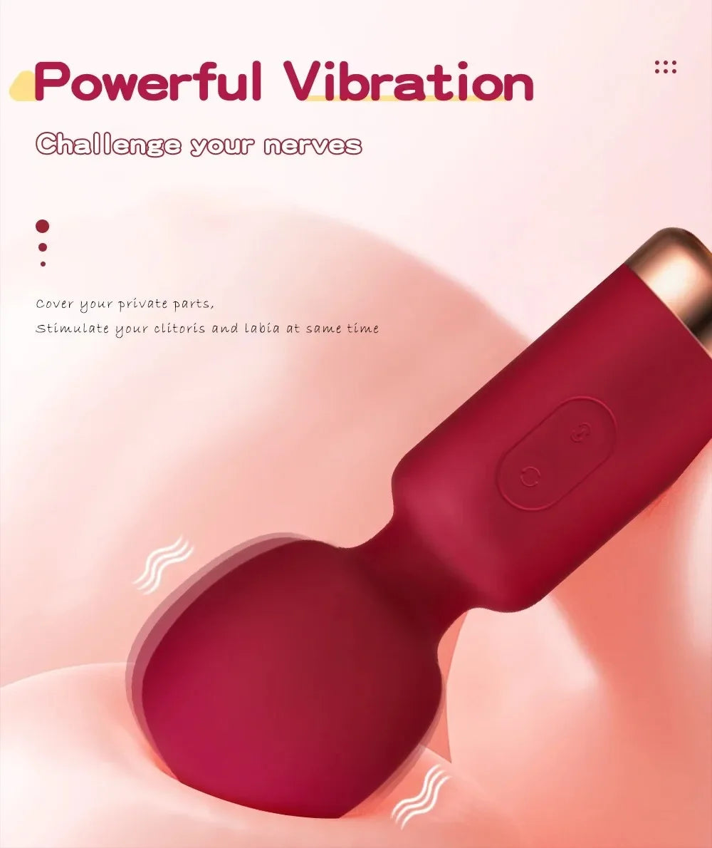 Mini AV Vibrator for Female G Spot Vibration Vagina Anal Clitoris Stimulator Dildo Vibrator Adult Sex Toy for Women Masturbation