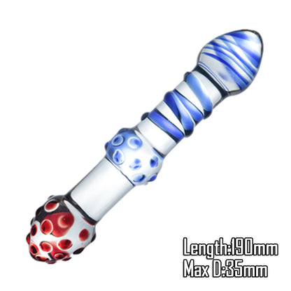 Pyrex Glass Dildo 195x33mm Fake Penis Crystal Anal Beads Butt Plug Prostate Massager G Spot Female Masturbation Toys