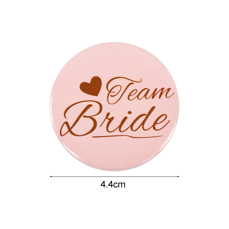 12/1pcs Bride to be Team Bride Badge for Wedding Bridal Shower Decoration Bridesmaids Gift Bachelorette Party Hen Night Supplies