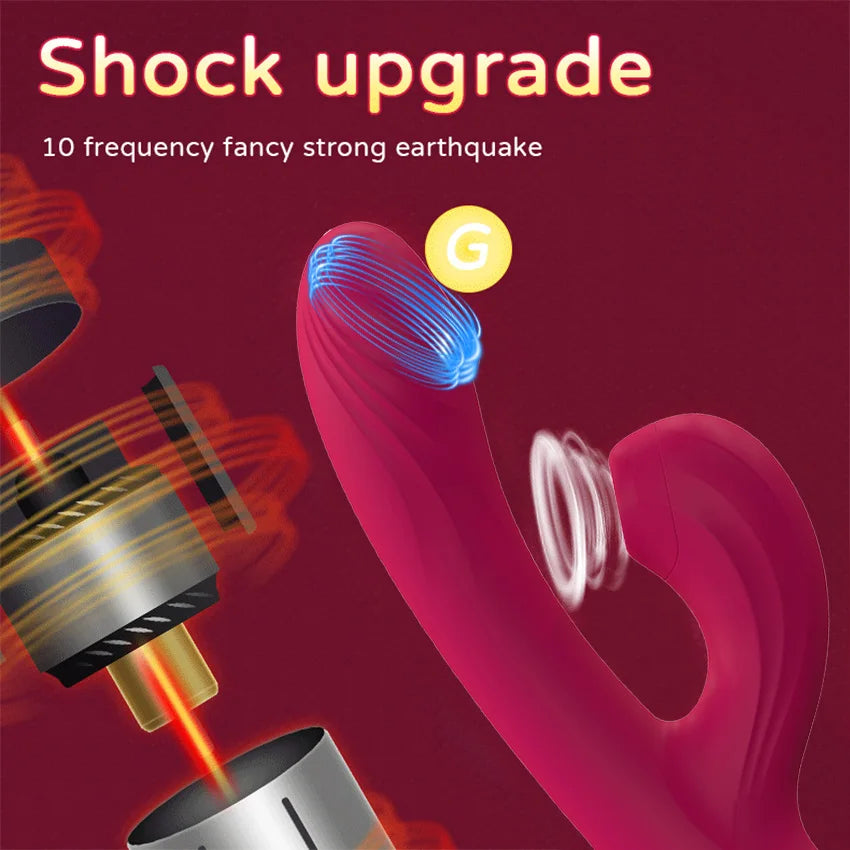 Rabbit Sucker G Spot Vibrator for Women 10 Powerful Modes Clit Vagina Stimulator Anal Plug Dildo Sex Toy Female Goods for Adults