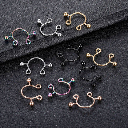 2pcs/lot Surgical Steel Fake Sexy Nipple Clip Rings Charm Faux Nipple Shield Non Piercing Rings Body Jewelry for Women Gift