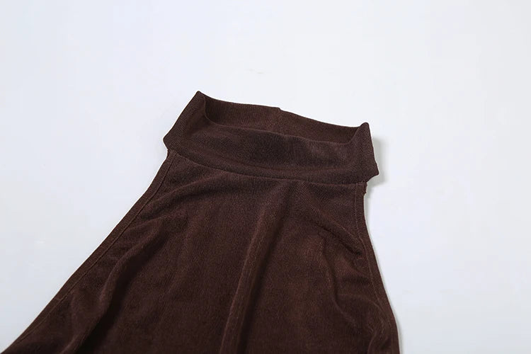 Nibber Folds Backless Dress Women Backless o-Neck Solid Thin Sleeveless Sexy Midnight Summer Trend Party Street Mini Bodycon