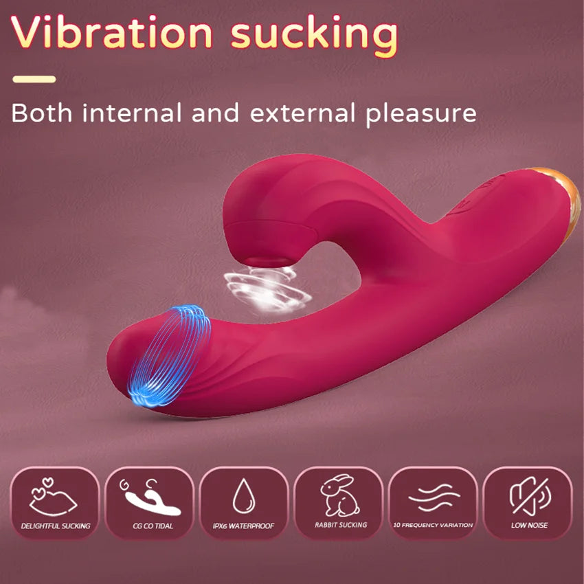 Rabbit Sucker G Spot Vibrator for Women 10 Powerful Modes Clit Vagina Stimulator Anal Plug Dildo Sex Toy Female Goods for Adults