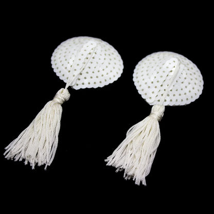 1Pair Sexy Pasties Stickers Sequin Nipple Covers with Tassels Heart Shape Nipple Stickers Pasties Wholesale Chest Stickers