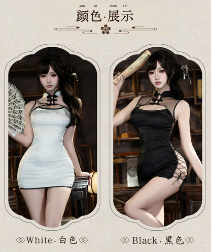 Halloween Costumes For Women Party Performance Chinese Lolita Cosplay white Cheongsam Gothic Sexy Qipao Dress Anime Costume