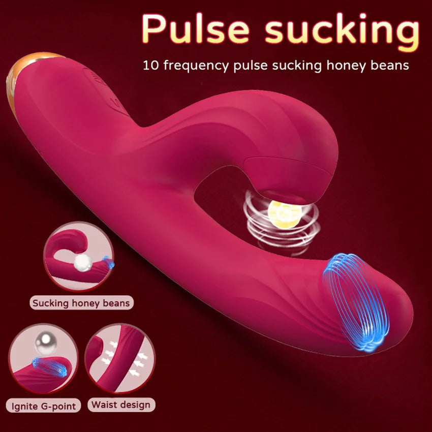 Rabbit Sucker G Spot Vibrator for Women 10 Powerful Modes Clit Vagina Stimulator Anal Plug Dildo Sex Toy Female Goods for Adults