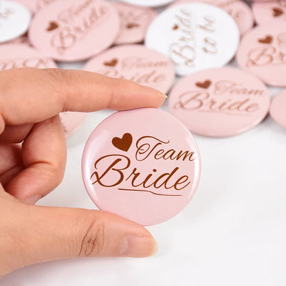 12/1pcs Bride to be Team Bride Badge for Wedding Bridal Shower Decoration Bridesmaids Gift Bachelorette Party Hen Night Supplies
