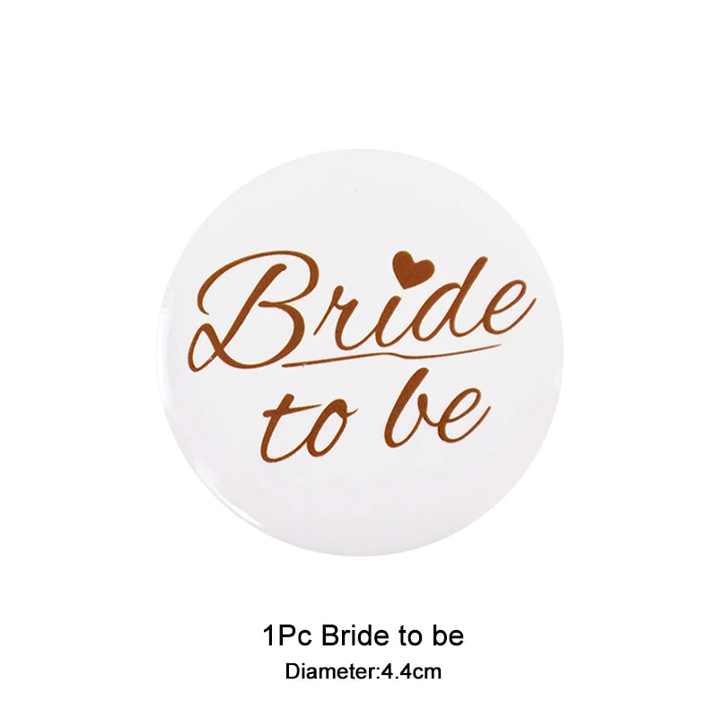 12/1pcs Bride to be Team Bride Badge for Wedding Bridal Shower Decoration Bridesmaids Gift Bachelorette Party Hen Night Supplies