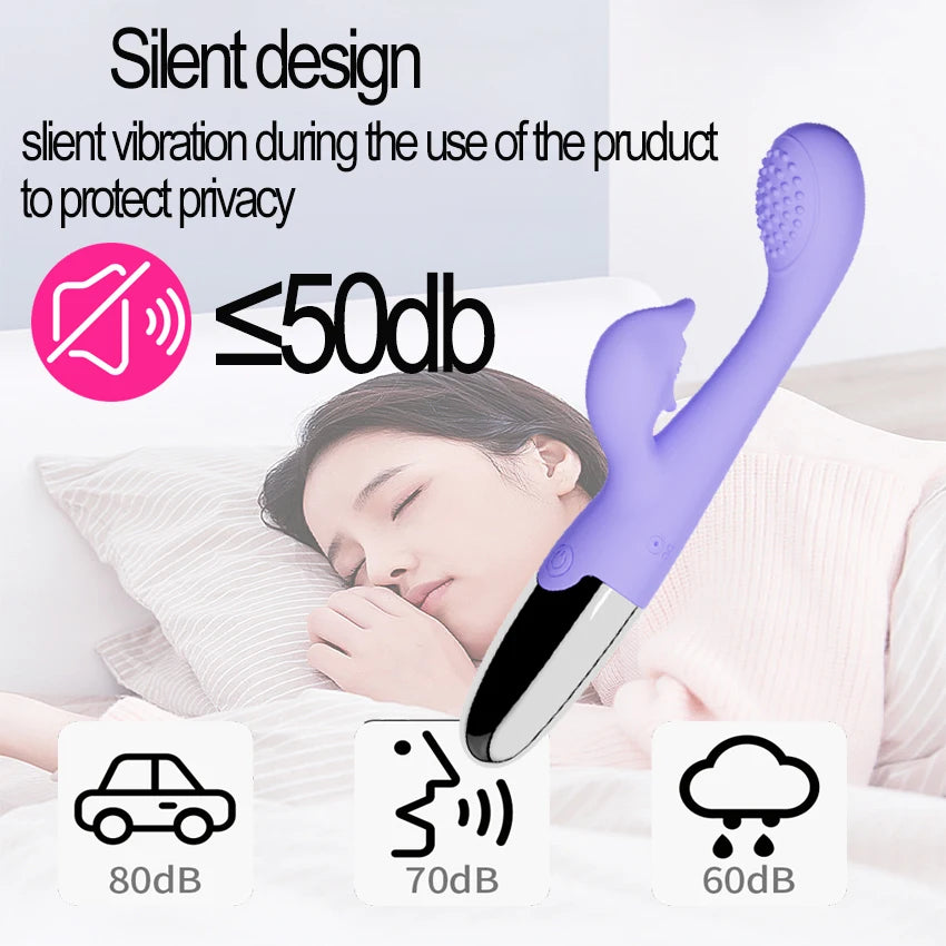 Rabbit Sucker G Spot Vibrator for Women 10 Powerful Modes Clit Vagina Stimulator Anal Plug Dildo Sex Toy Female Goods for Adults