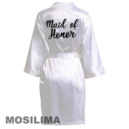 Satin Silk bride robe Wedding Robe Bridesmaid Bride Dressing Gown bridesmaid robes SP002