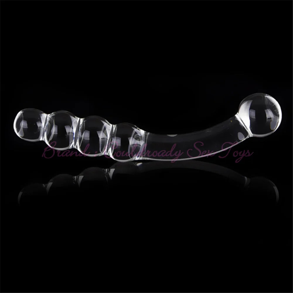 Pyrex Glass Dildo 195x33mm Fake Penis Crystal Anal Beads Butt Plug Prostate Massager G Spot Female Masturbation Toys