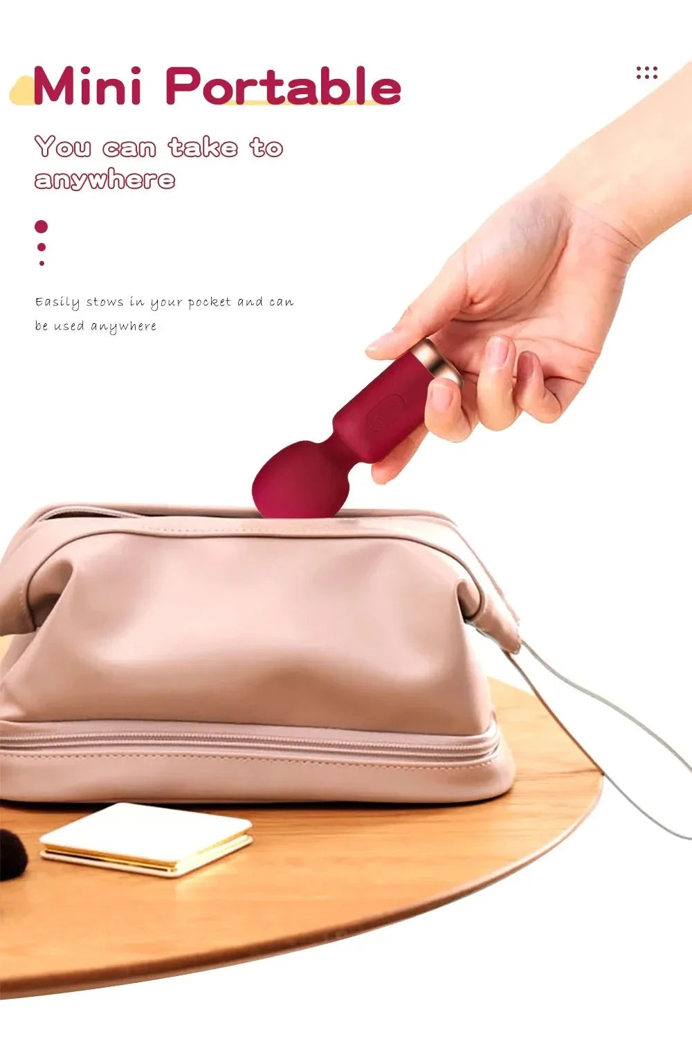 Mini AV Vibrator for Female G Spot Vibration Vagina Anal Clitoris Stimulator Dildo Vibrator Adult Sex Toy for Women Masturbation