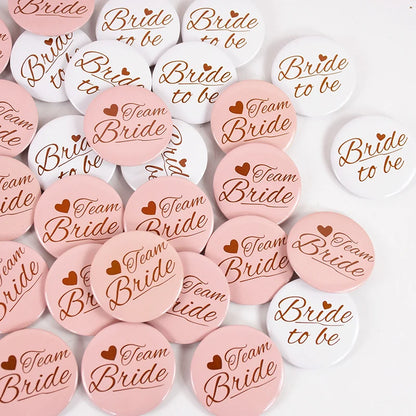 12/1pcs Bride to be Team Bride Badge for Wedding Bridal Shower Decoration Bridesmaids Gift Bachelorette Party Hen Night Supplies