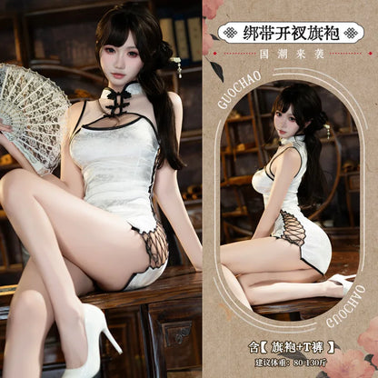 Halloween Costumes For Women Party Performance Chinese Lolita Cosplay white Cheongsam Gothic Sexy Qipao Dress Anime Costume