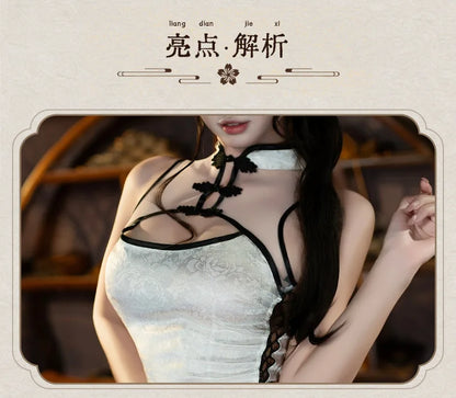 Halloween Costumes For Women Party Performance Chinese Lolita Cosplay white Cheongsam Gothic Sexy Qipao Dress Anime Costume