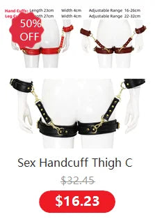 Leather Handcuffs Sex Play with Blindfold Silk Eye Cover Role Play Set for Couples Adults Wife SM Bondage Restraints Fetish Kit