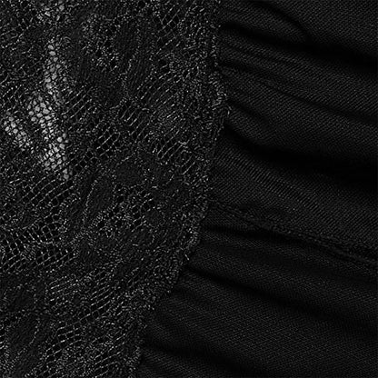 Crotchless Underwear Women Lace Mesh Transparent Bra Set Erotic Costumes Sexy Deep V Halter Neck Baby Doll Dress Lingerie Sets