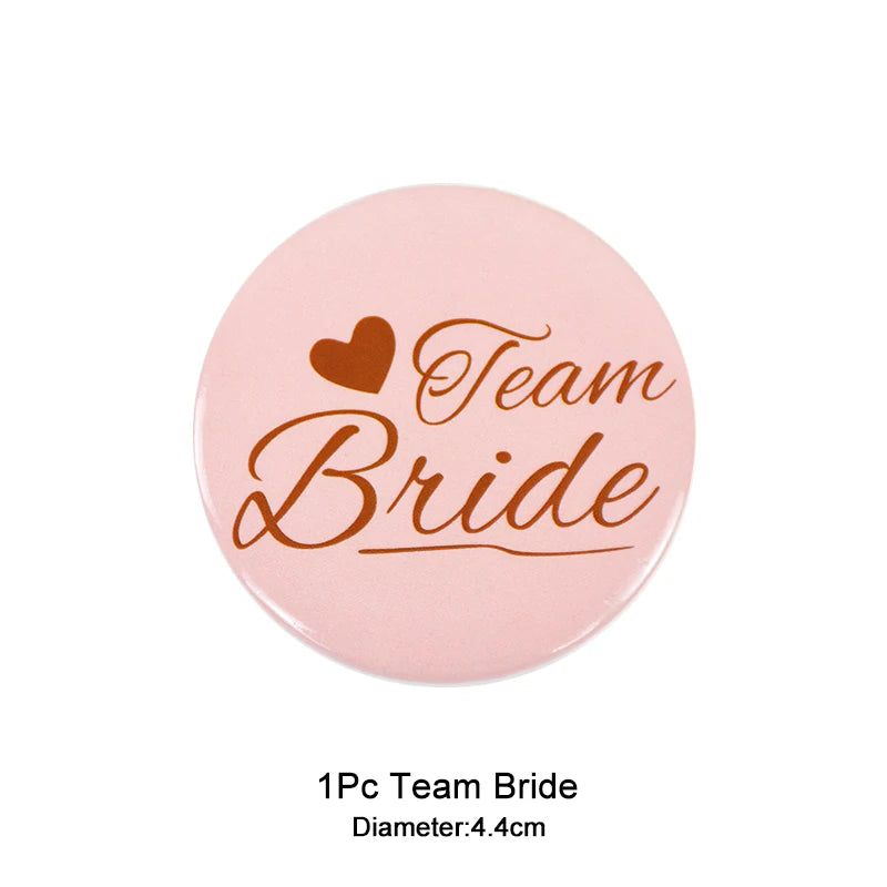 12/1pcs Bride to be Team Bride Badge for Wedding Bridal Shower Decoration Bridesmaids Gift Bachelorette Party Hen Night Supplies