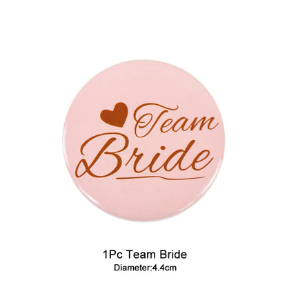 12/1pcs Bride to be Team Bride Badge for Wedding Bridal Shower Decoration Bridesmaids Gift Bachelorette Party Hen Night Supplies