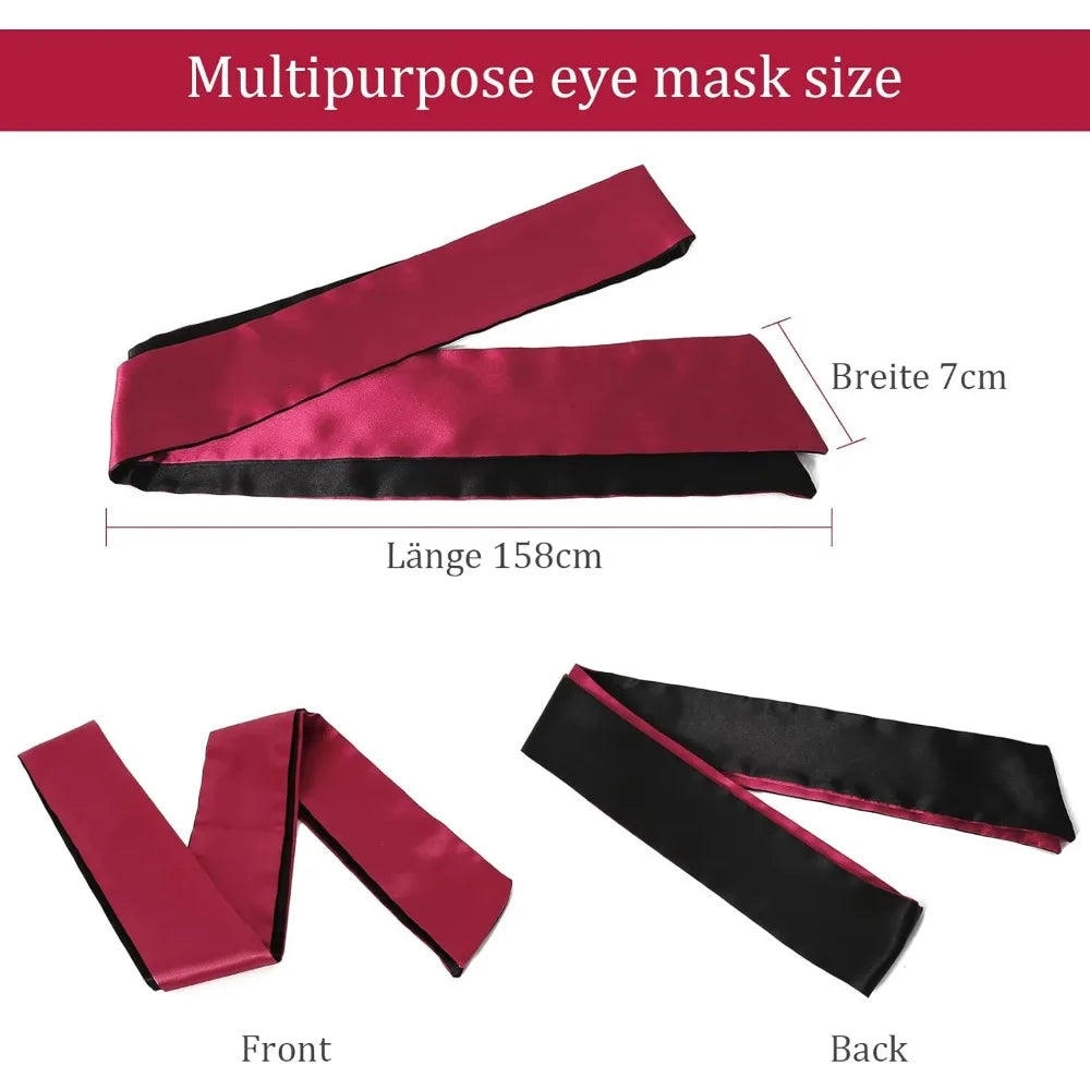 Leather Handcuffs Sex Play with Blindfold Silk Eye Cover Role Play Set for Couples Adults Wife SM Bondage Restraints Fetish Kit