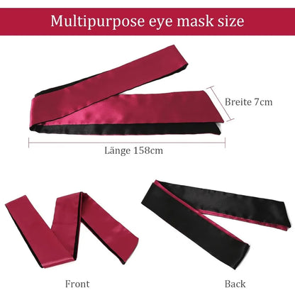 Leather Handcuffs Sex Play with Blindfold Silk Eye Cover Role Play Set for Couples Adults Wife SM Bondage Restraints Fetish Kit