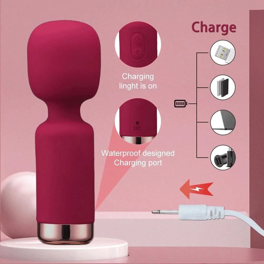 Mini AV Vibrator for Female G Spot Vibration Vagina Anal Clitoris Stimulator Dildo Vibrator Adult Sex Toy for Women Masturbation
