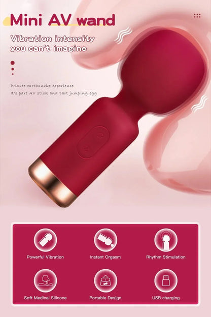 Mini AV Vibrator for Female G Spot Vibration Vagina Anal Clitoris Stimulator Dildo Vibrator Adult Sex Toy for Women Masturbation