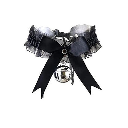 New Adjustable Lace Choker With Bell Sweet Cute Gothic Choker Necklaces Collar For Women Girls Detachable Cosplay Party Jewelry