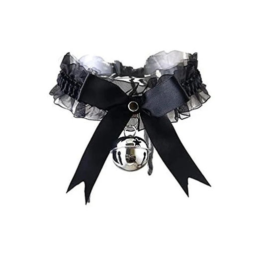 New Adjustable Lace Choker With Bell Sweet Cute Gothic Choker Necklaces Collar For Women Girls Detachable Cosplay Party Jewelry