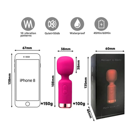 Mini AV Vibrator for Female G Spot Vibration Vagina Anal Clitoris Stimulator Dildo Vibrator Adult Sex Toy for Women Masturbation