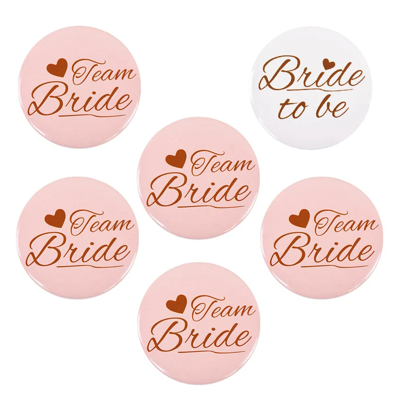 12/1pcs Bride to be Team Bride Badge for Wedding Bridal Shower Decoration Bridesmaids Gift Bachelorette Party Hen Night Supplies