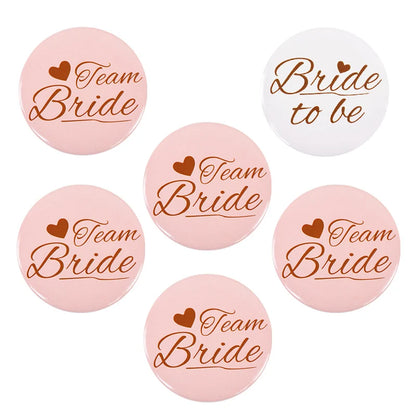 12/1pcs Bride to be Team Bride Badge for Wedding Bridal Shower Decoration Bridesmaids Gift Bachelorette Party Hen Night Supplies