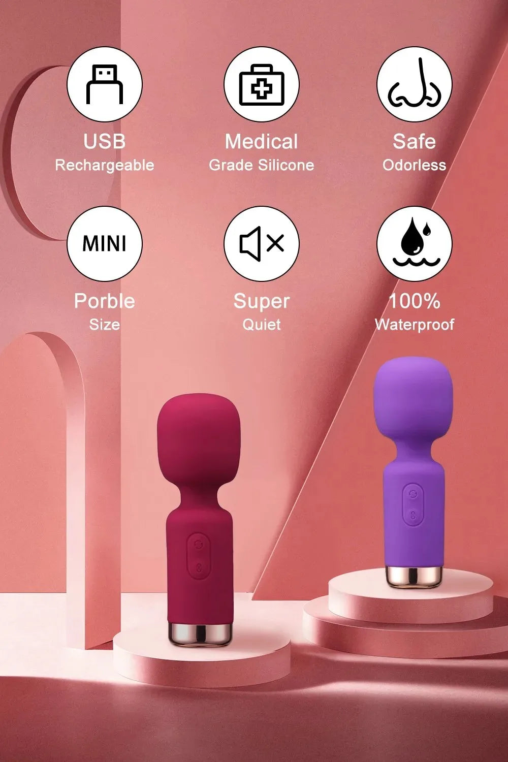 Mini AV Vibrator for Female G Spot Vibration Vagina Anal Clitoris Stimulator Dildo Vibrator Adult Sex Toy for Women Masturbation