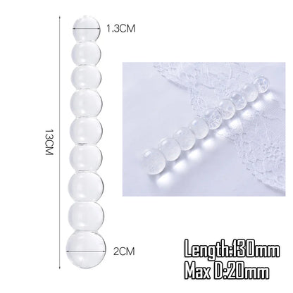 Pyrex Glass Dildo 195x33mm Fake Penis Crystal Anal Beads Butt Plug Prostate Massager G Spot Female Masturbation Toys