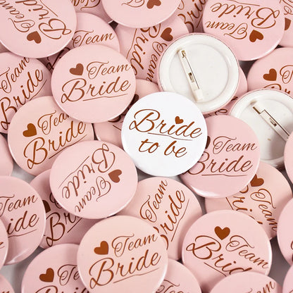 12/1pcs Bride to be Team Bride Badge for Wedding Bridal Shower Decoration Bridesmaids Gift Bachelorette Party Hen Night Supplies