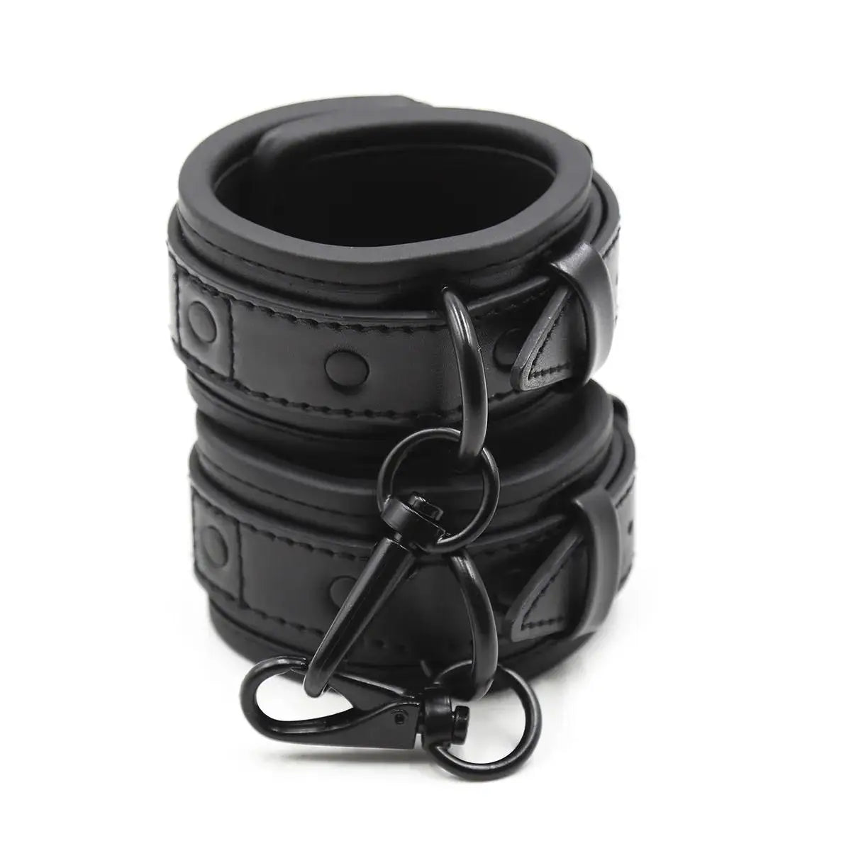 Leather Handcuffs Sex Play with Blindfold Silk Eye Cover Role Play Set for Couples Adults Wife SM Bondage Restraints Fetish Kit
