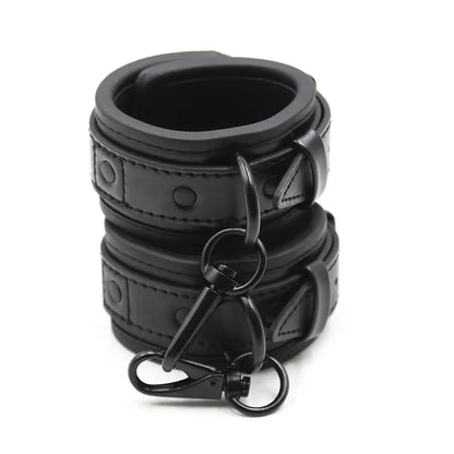 Leather Handcuffs Sex Play with Blindfold Silk Eye Cover Role Play Set for Couples Adults Wife SM Bondage Restraints Fetish Kit