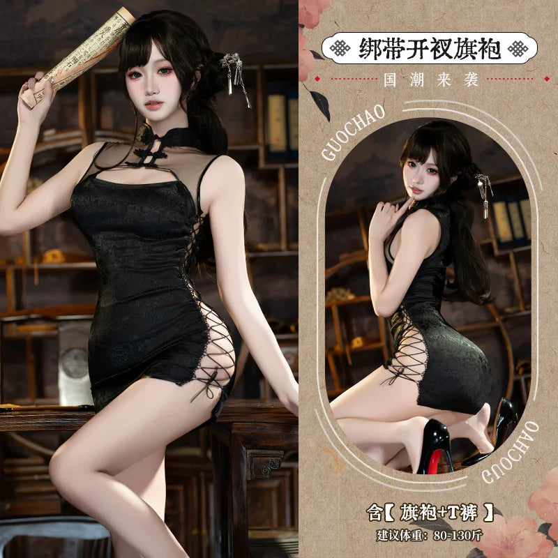 Halloween Costumes For Women Party Performance Chinese Lolita Cosplay white Cheongsam Gothic Sexy Qipao Dress Anime Costume
